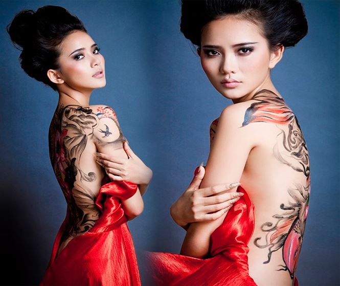 Những sao Việt từng cởi đồ thực hiện chụp ảnh nude body painting
